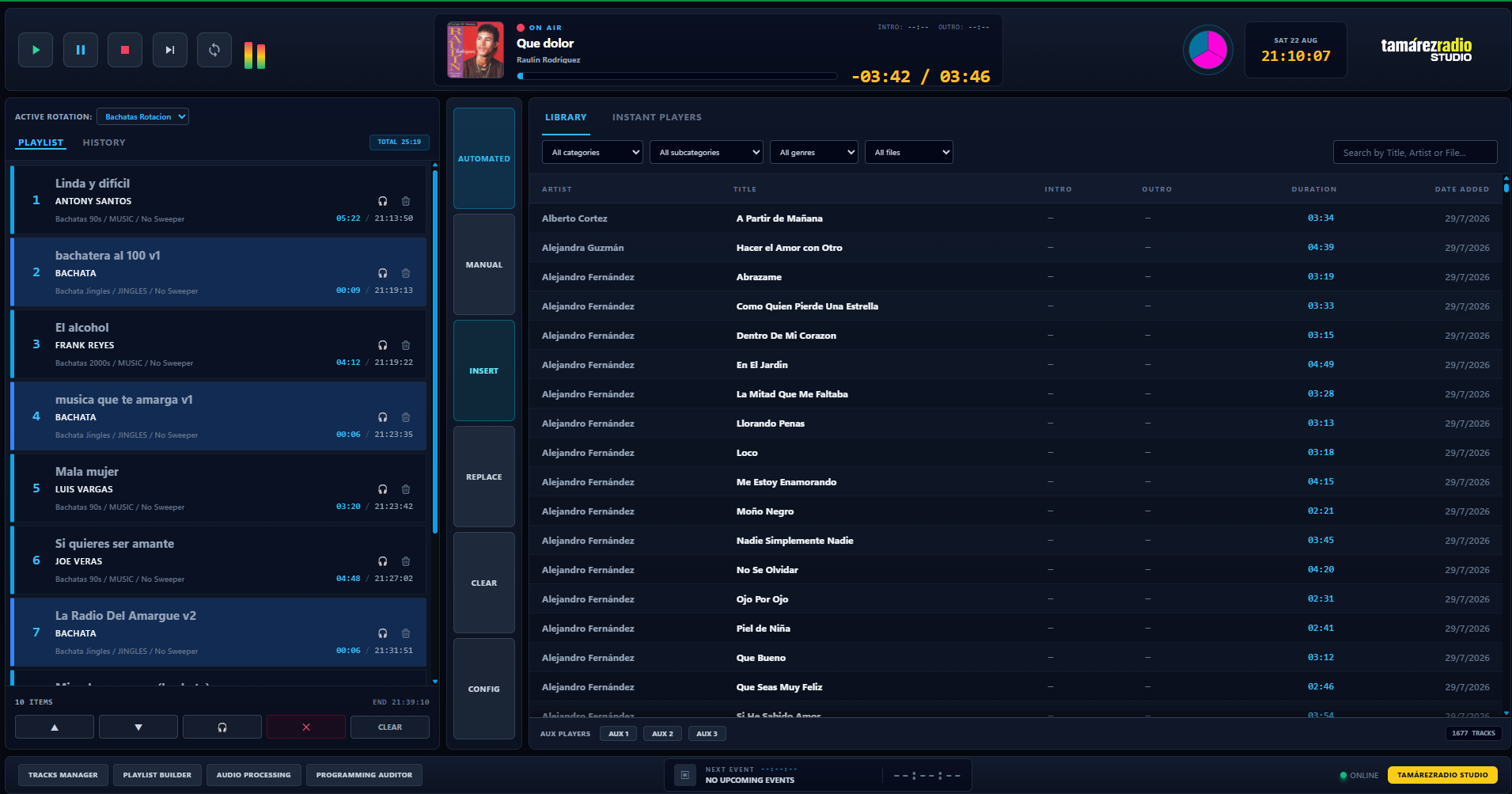 TamárezRadio Studio Interface